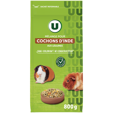 Mélange pour cochon d'Inde aux légumes  paquet de 800g