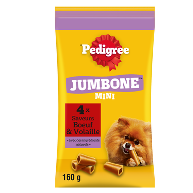 Friandise petit chien Os à mâcher saveur boeuf et volaille PEDIGREE x4- 160g