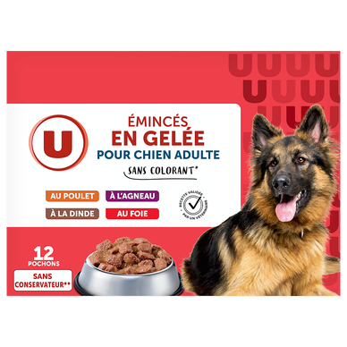 Sachets fraicheur Emincés en gelée pour chien - x12 1,200kg