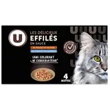 Sachets fraîcheur pour chat Les délicieux effilés en sauce viandes etpoissons - 4x85g