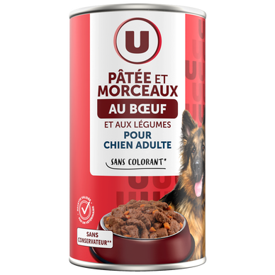 Boîte pour chien Pâtée et morceaux boeuf et légumes, Boîte 1,2kg
