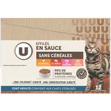 Sachets fraîcheur pour chat Emincés en sauce haute nutrition viande/poisson - 12x85g