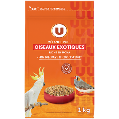 Mélange pour oiseaux exotiques au moha  paquet de 1kg