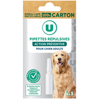 Pipettes répulsives pour chien  x3