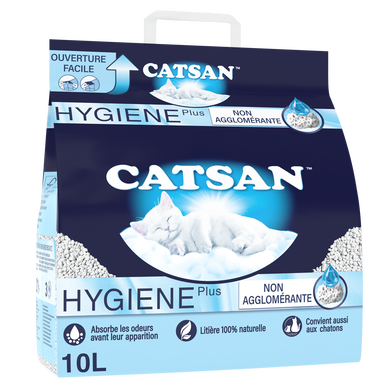 Litière chat minérale non agglomérante Hygiène plus CATSAN - 10L