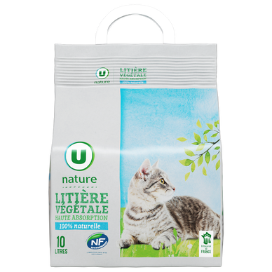 Litière végétale pour chat haute absorption 10L