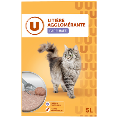 Litière minérale agglomérante parfumée pour chat 5L