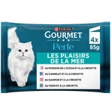 Sachets fraîcheur pour chat PERLE Plaisirs de la Mer GOURMET - 4x85g