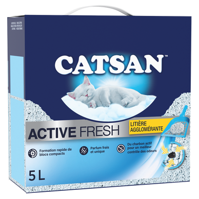Litière chat minérale agglomérante Active Fresh CATSAN - 5L