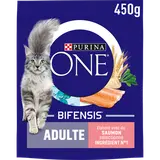 Croquettes pour chat adulte Saumon, Céréales Complètes PURINA ONE - 450g