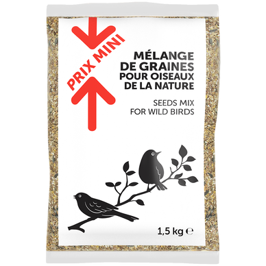 Mélange graines pour oiseaux de la nature, PRIX MINI, sac de 1,5kg