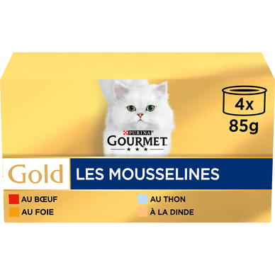 Sachets fraîcheur pour chat GOLD Les Mousselines GOURMET - 4x85g