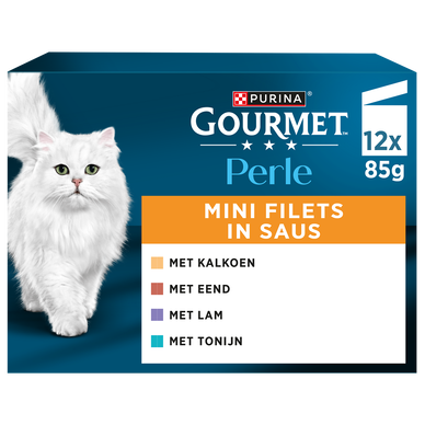 Sachets fraîcheur pour chat PERLE Les Filettines en Sauce GOURMET - 12x85g