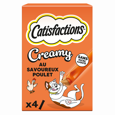 Friandises chat et chatons Creamy snacks au poulet CATISFACTIONS - 4x10g