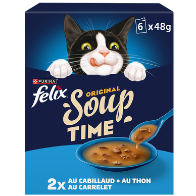 Sachets fraîcheur pour chat Soup Original Sélection Poissons FELIX - 6x48g