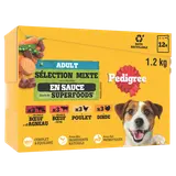 Sachets fraîcheur chien sélection mixte en sauce PEDIGREE - 12x100g