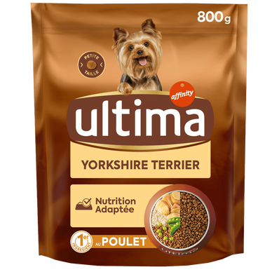 Croquettes pour chien Spécial Mini yorkshire au poulet et riz ULTIMA,800g