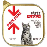 Barquette pour chat Pâtée au boeuf PRIX MINI - barquette 100g