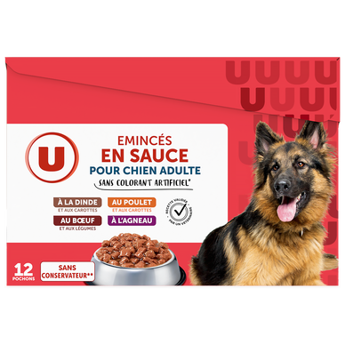 Sachets fraicheur pour chien adulte Emincés en sauce, 12x100g