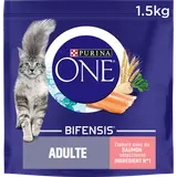 Croquettes pour chat adulte Saumon, Créales Complètes PURINA ONE - 1,5kg