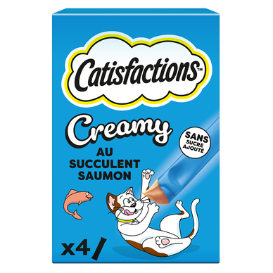 Friandises chat et chatons Creamy snacks au saumon CATISFACTIONS - 4x10g