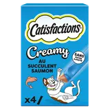 Friandises chat et chatons Creamy snacks au saumon CATISFACTIONS - 4x10g
