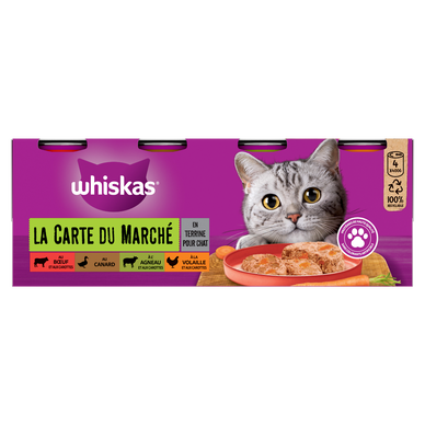 Boîtes chat La Carte du Marché en terrine WHISKAS - 4x400g