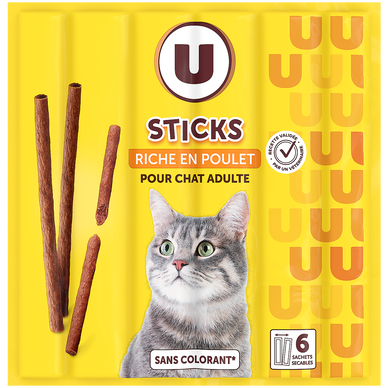 Friandises pour chat Sticks riches en viande 6x5g