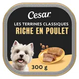 Barquette chien Les terrines classiques au poulet et au foie CESAR - 300g
