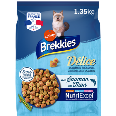 Croquettes Chat Délice Poissons BREKKIES - 1,35kg