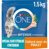 Croquettes pour chat stérilisé Poulet Céréales Complètes PURINA ONE- 1,5kg