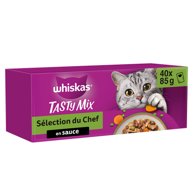 Sachets fraîcheur pour chat Tasty Mix Sélection du chef en sauce WHISKAS - 40x85g