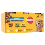 Boîtes chien en terrine au boeuf, au poulet et à l'agneau PEDIGREE - 6x400g