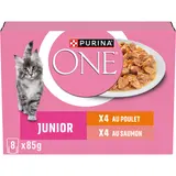 Sachet fraicheur pour chat junior - de 1 à 12 mois - Effilés en SaucePURINA ONE - 8x85G - 680G
