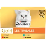 Sachets fraîcheur pour chat GOLD Les Timbales GOURMET - 12x85g