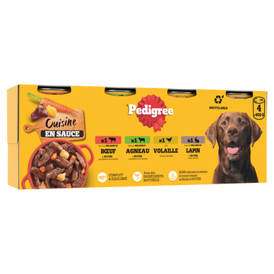Boîtes chien Les cuisinés en sauce PEDIGREE - 4x400g