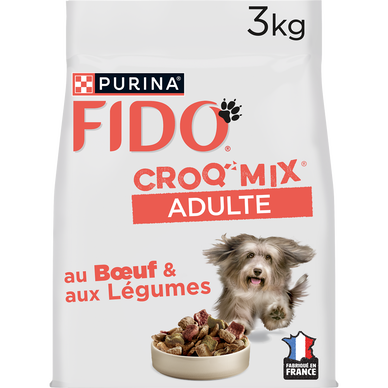 Croquettes pour chien adulte CROQ MIX Boeuf, Légumes FIDO - 3kg