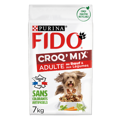 Croquettes pour chien adulte CROQ MIX Boeuf, Légumes FIDO - 7kg