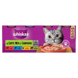 Boîtes chat La Carte Mer et Campagne en terrine WHISKAS - 4x400g