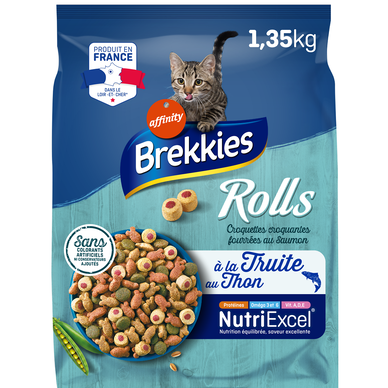 Croquettes Chat Délice Poissons BREKKIES, 1,35kg