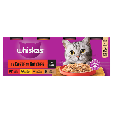 Boîtes chat La Carte du Boucher en sauce WHISKAS - 4x400g