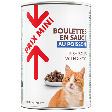 Boîte pour chat Boulettes en sauce poisson PRIX MINI - 400g
