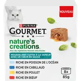 Sachets fraîcheur pour chat nature's créations mousselines GOURMET, x8- 680g