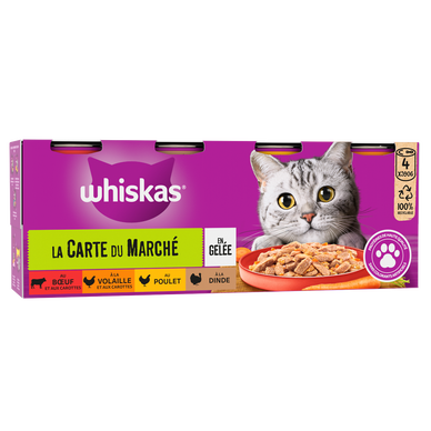 Boîtes chat La Carte du Marché en gelée WHISKAS - 4x390g