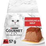 Sachets fraîcheur pour chat REVELATIONS Mousseline au Boeuf GOURMET -4x57g