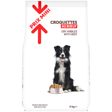 Croquettes au boeuf pour chien adulte PRIX MINI - 4kg