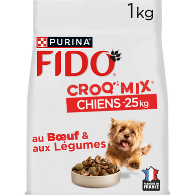 Croquettes pour chien adulte CROQ MIX Boeuf, Légumes FIDO - 1kg