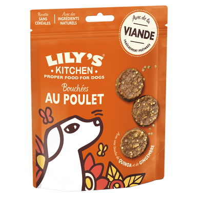 Friandise pour chiens Bouchées au Poulet avec une touche de quinoa LILY'S KITCHEN 70g