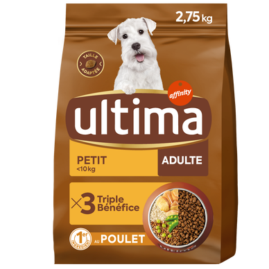 Croquettes pour chien mini adulte poulet ULTIMA 2,75kgs