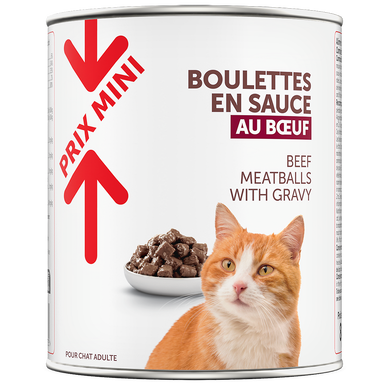 Boulettes en sauce boeuf pour chat PRIX MINI 800g